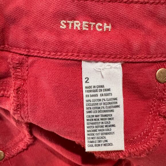 American Eagle SZ 2 Shorts Mid-Rise Stretch Zip-Fly Rear Frayed Hems Pink Wash - Picture 6 of 7